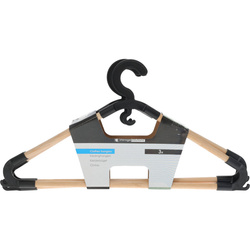 Ruhafogó a szekrényhez, fenyőfa és PP betétek, 3 darab