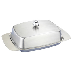 Rozsdamentes acél vajtartó, 17,5 x 7 x 10,5 cm