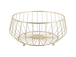 Gyümölcskosár, arany színű fém, LINEA