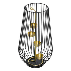 Fém gyertyatartó arany részlettel, tealight, 45 cm