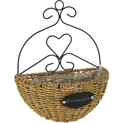 Kosár formájú függő virágtartó