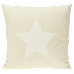 Dekoratív párna, ünnepi minta, 45 x 45 cm, fehér