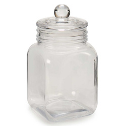 Négyzet alakú süteményes üveg fedéllel, 1,2 l