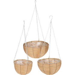 Szövött anyagból készült függő virágállványok, 3 db különböző méretben