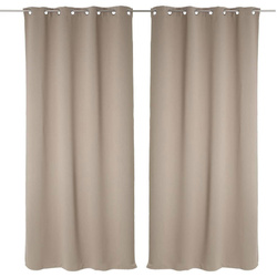 Sötétítő függöny fémgyűrűkkel 135 x 240 cm, 2 darabos szett, bézs színben