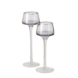 SMOLA üveg gyertyatartók, 2 db, 20-23 cm