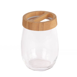 LINA fogkefe pohár, üveg és bambusz