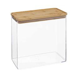 ESKE, hosszúkás bambusz fedelű, 3L-es szárazanyag tároló edény