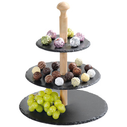 3 szintes tálca, pala kő, Kesper