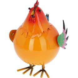Színes fém kakas figura, 21 x 25 x 28 cm