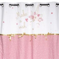 Gyerekszoba függöny, gyűrűs, 140 x 260 cm, arany