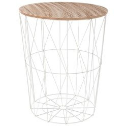 Többfunkciós kávézóasztal fából készült tetejével, vonzó bútor tárolási funkcióval, fehér.