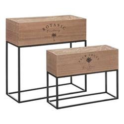 Bota téglalap alakú virágtartók, MDF és fém keretek, 2 darab