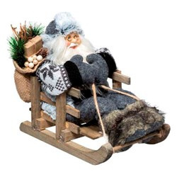 Mikulás figura szánon, 30 cm