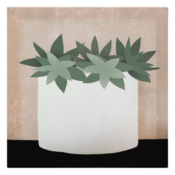 JENNIFER kép, cserepes növény rajza, 28 x 28 cm