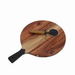 Akácfa pizzadeszka késsel