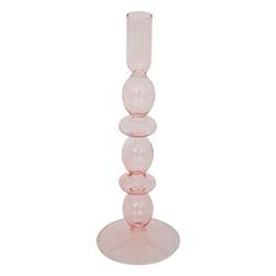 Hosszú gyertyához való gyertyatartó, üveg, 25,7 cm