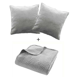 Velvet ágynemű szett SOLANGE, takaró + 2 párnahuzat, szürke