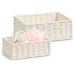 Tároló kosár, 2 darabos készlet, ZELLER, fehér