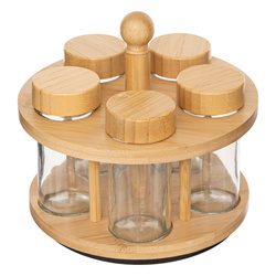 COZY forgatható fűszertartó, 4 üveg fűszeres üveg.