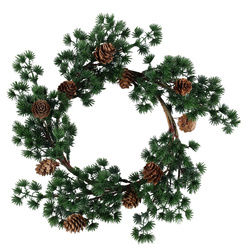 Karácsonyi koszorú fenyőágakból és tobozokból, Ø 35 cm