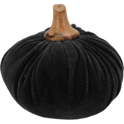 Műanyag tök, szövet dísz, 10 x 11 cm