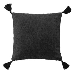 JANNA dekoratív párna nappaliba, bojtokkal, pamut, 40 x 40 cm