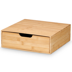 Bambusz tároló doboz fiókkal ECANU, 30 x 30 x 10