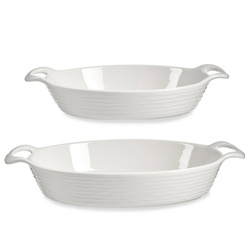 Porcelán sütőedények, 2 darabos készlet.