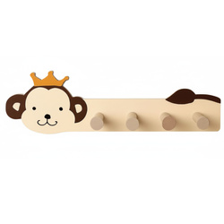 MINI ZOO gyerekszoba akasztó, 35,5 x 6,5 x 10 cm, majom
