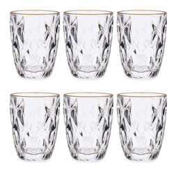 Arany szegélyes pohár GOLDEN, 270 ml, 6 db