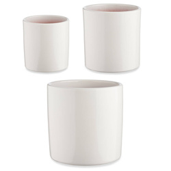 Kerek kerámia virágcserép készlet, 3 darab