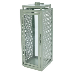 Fém gyertyalámpa, 14,5 x 14,5 x 39 cm