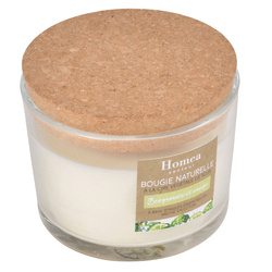Környezetbarát paraffin gyertya üvegben, parafa fedéllel