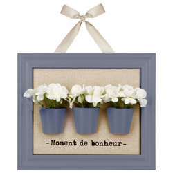 Fali dekoráció, 3 virágcserép, 38 x 32 cm