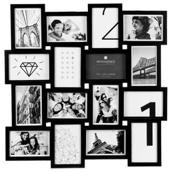 Képkeretek, kollázs, 16 elem, Atmosphera, fekete