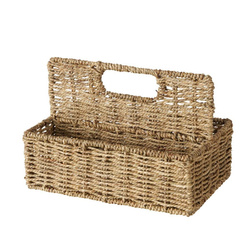 Elstra tengeri fűből készült kosár, két rekesszel, 20 x 30 x 21 cm