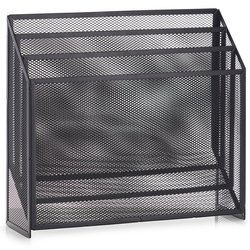 Fém újságtartó, újság- és folyóirattartó állvány, sajtóorganizáló, antracit színű.