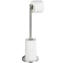 Fürdőszobai toalettpapír tartó, fogantyús szerkezet 4 további tekercshez - WENKO, matt ezüst