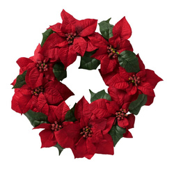 Karácsonyi koszorú betlehemi csillag virágaiból, Ø 50 cm