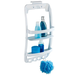 Univerzális fürdőszobai polc - polc, amely a fürdőszobai kabinra vagy ajtóra szerelhető, WENKO, fehér