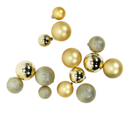 Karácsonyi díszgömb készlet különböző méretekben, 70 db.