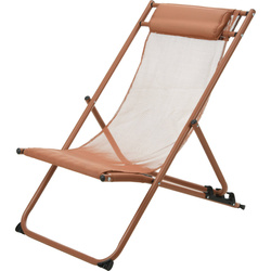 Fém napozóágy magasság- és fejtámla állítással, 115 cm