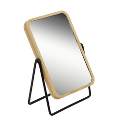 Bambuszkeretű, nagyító, forgatható sminktükör