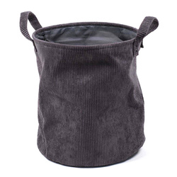 Hajtogatható szennyeskosár, kordbársony, Ø 40 cm