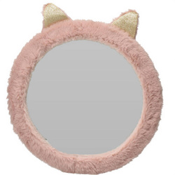 Tükör gyerekszobába, füles plüss cica, Ø 31 cm