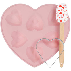 Sütési kellék készlet szív motívummal