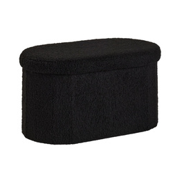 Összecsukható ovális pad bouclé anyagból, 72 x 39 cm, MOKA