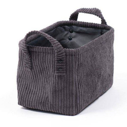 Tárolókosár fogantyúkkal, kordbársony szerkezet, 25 x 15 cm