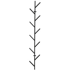 Tízágú falitartó, TREE, 20 x 123,5 cm, fekete